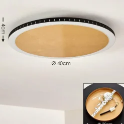 Lampes Dorées-hofstein Plafonnier Aitrach LED Or, Blanc, 1 lumière