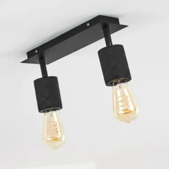 hofstein Plafonnier Ajaccio Noir, 2 lumières