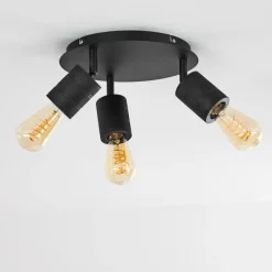 hofstein Plafonnier Ajaccio Noir, 3 lumières