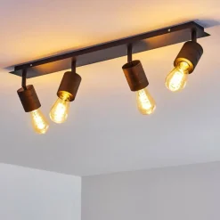 hofstein Plafonnier Ajaccio Noir, 4 lumières* Spots Et Projecteurs