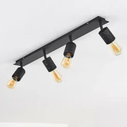 hofstein Plafonnier Ajaccio Noir, 4 lumières* Spots Et Projecteurs