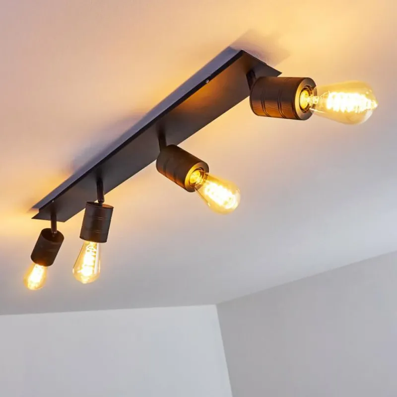 hofstein Plafonnier Ajaccio Noir, 4 lumières* Spots Et Projecteurs