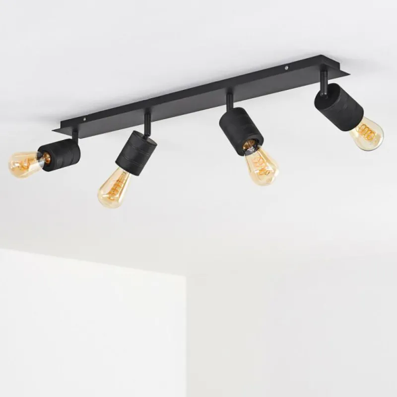 hofstein Plafonnier Ajaccio Noir, 4 lumières* Spots Et Projecteurs