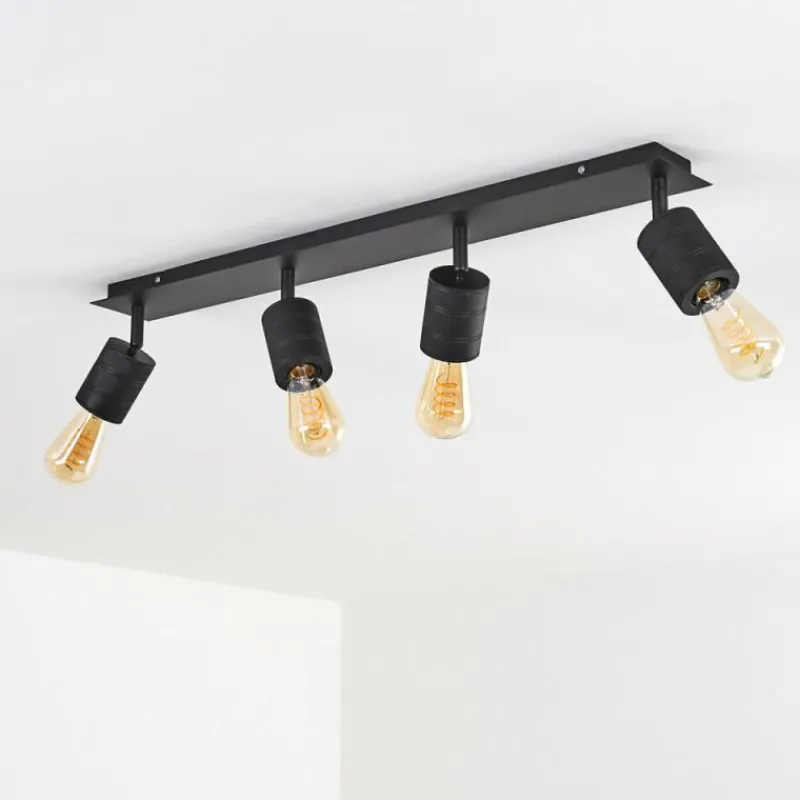 hofstein Plafonnier Ajaccio Noir, 4 lumières* Spots Et Projecteurs