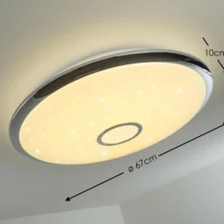 hofstein Plafonnier Alar LED Chrome, Blanc, 1 lumière, Télécommandes