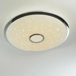 hofstein Plafonnier Alar LED Chrome, Blanc, 1 lumière, Télécommandes