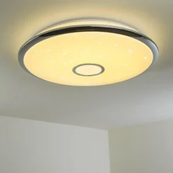 hofstein Plafonnier Alar LED Chrome, Blanc, 1 lumière, Télécommandes