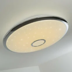 hofstein Plafonnier Alar LED Chrome, Blanc, 1 lumière, Télécommandes