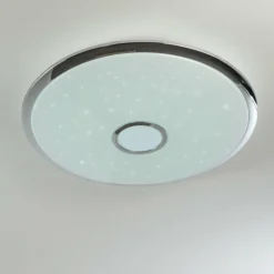 hofstein Plafonnier Alar LED Chrome, Blanc, 1 lumière, Télécommandes