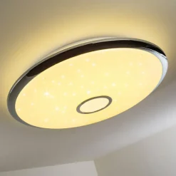 hofstein Plafonnier Alar LED Chrome, Blanc, 1 lumière, Télécommandes