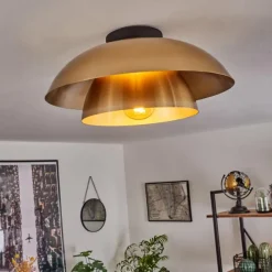 Lampes Vintages & Rétros-hofstein Plafonnier Albo Noir, 1 lumière