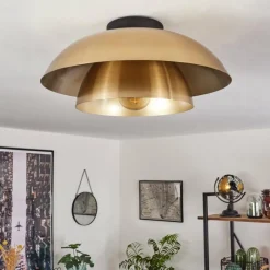 Lampes Vintages & Rétros-hofstein Plafonnier Albo Noir, 1 lumière