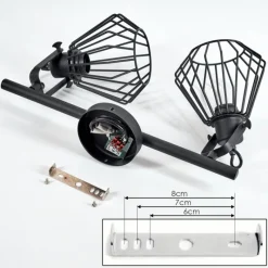 Lampes Industrielles-hofstein Plafonnier Albreda Noir, 2 lumières