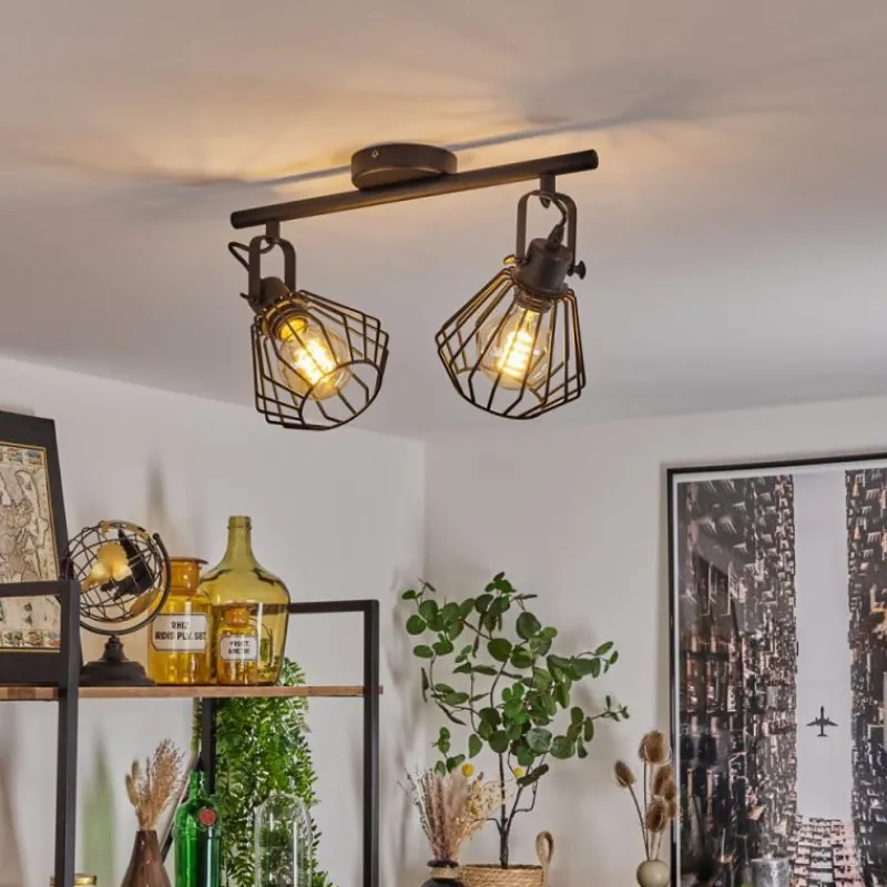 Lampes Industrielles-hofstein Plafonnier Albreda Noir, 2 lumières