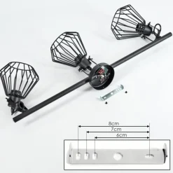 Lampes Industrielles-hofstein Plafonnier Albreda Noir, 3 lumières