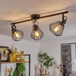 Lampes Industrielles-hofstein Plafonnier Albreda Noir, 3 lumières