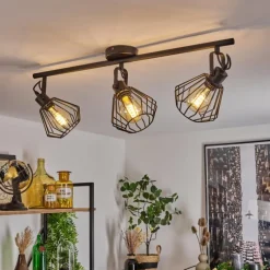 Lampes Industrielles-hofstein Plafonnier Albreda Noir, 3 lumières