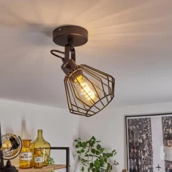 Lampes Industrielles-hofstein Plafonnier Albreda Noir, 1 lumière