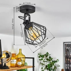 Lampes Industrielles-hofstein Plafonnier Albreda Noir, 1 lumière