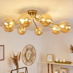 hofstein Plafonnier Alden Laiton, 8 lumières