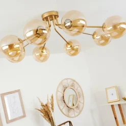 hofstein Plafonnier Alden Laiton, 8 lumières