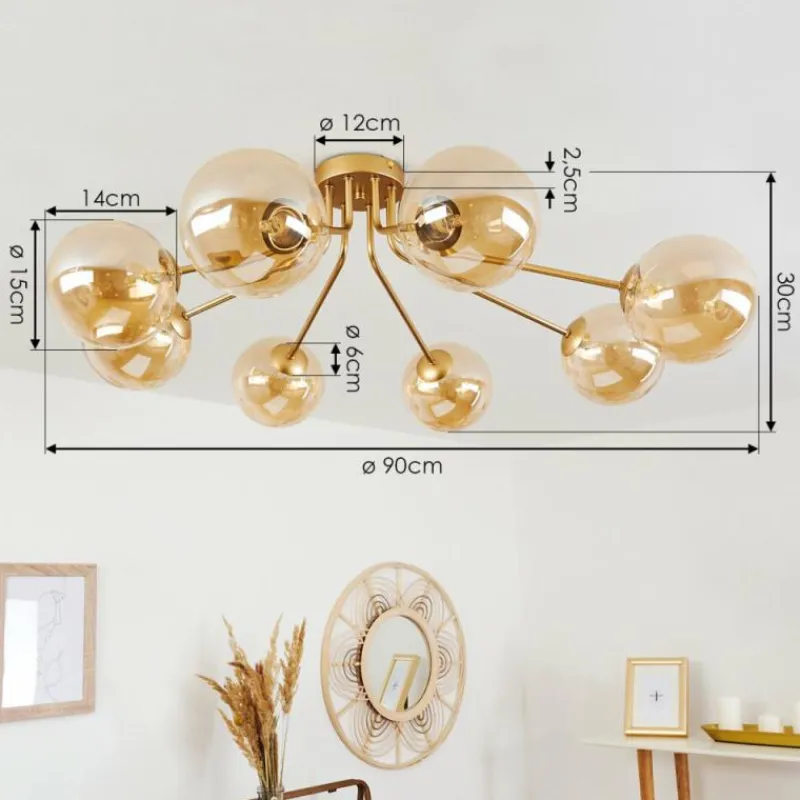 hofstein Plafonnier Alden Laiton, 8 lumières