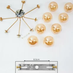 hofstein Plafonnier Alden Laiton, 8 lumières