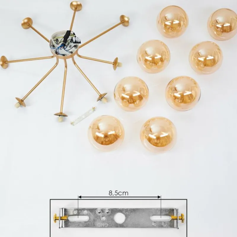 hofstein Plafonnier Alden Laiton, 8 lumières