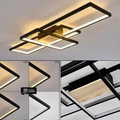 hofstein Plafonnier Alnarp LED Bois clair, Noir, 1 lumière