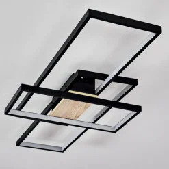 hofstein Plafonnier Alnarp LED Bois clair, Noir, 1 lumière
