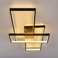 hofstein Plafonnier Alnarp LED Bois clair, Noir, 1 lumière