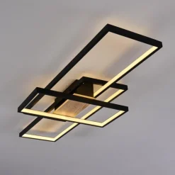 hofstein Plafonnier Alnarp LED Bois clair, Noir, 1 lumière