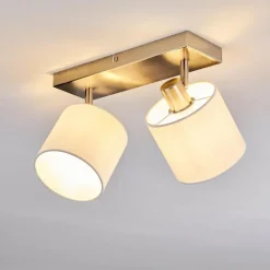 Lampes En Tissu-hofstein Plafonnier Alsen Nickel mat, 2 lumières