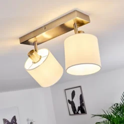 Lampes En Tissu-hofstein Plafonnier Alsen Nickel mat, 2 lumières