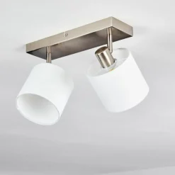 Lampes En Tissu-hofstein Plafonnier Alsen Nickel mat, 2 lumières