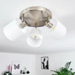 Lampes En Tissu-hofstein Plafonnier Alsen Nickel mat, 3 lumières