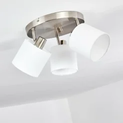 Lampes En Tissu-hofstein Plafonnier Alsen Nickel mat, 3 lumières