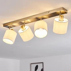 Lampes En Tissu-hofstein Plafonnier Alsen Nickel mat, 4 lumières