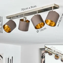 Lampes En Tissu-hofstein Plafonnier Alsen Nickel mat, 4 lumières