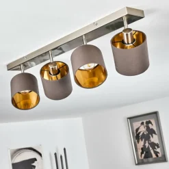 Lampes En Tissu-hofstein Plafonnier Alsen Nickel mat, 4 lumières