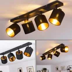 Lampes En Tissu-hofstein Plafonnier Alsen Noir, 4 lumières