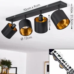 Lampes En Tissu-hofstein Plafonnier Alsen Noir, 4 lumières