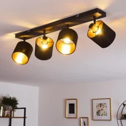 Lampes En Tissu-hofstein Plafonnier Alsen Noir, 4 lumières