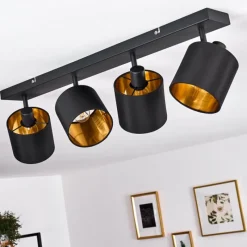 Lampes En Tissu-hofstein Plafonnier Alsen Noir, 4 lumières