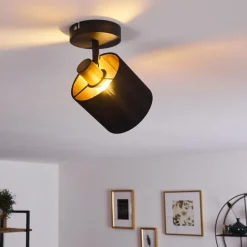 Lampes En Tissu-hofstein Plafonnier Alsen Noir, 1 lumière