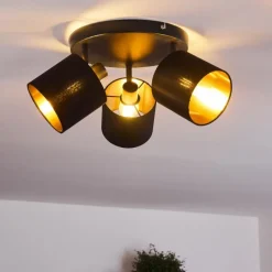 Lampes En Tissu-hofstein Plafonnier Alsen Noir, 3 lumières