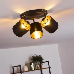Lampes En Tissu-hofstein Plafonnier Alsen Noir, 3 lumières