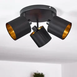 Lampes En Tissu-hofstein Plafonnier Alsen Noir, 3 lumières
