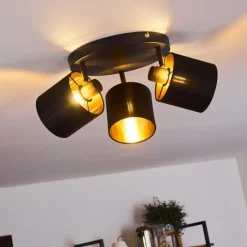 Lampes En Tissu-hofstein Plafonnier Alsen Noir, 3 lumières