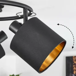 Lampes En Tissu-hofstein Plafonnier Alsen Noir, 3 lumières